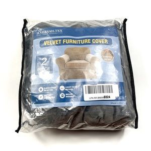 H. Versailtex Dark Gray Velvet Machine Washable Stretch Chair Furniture Cover